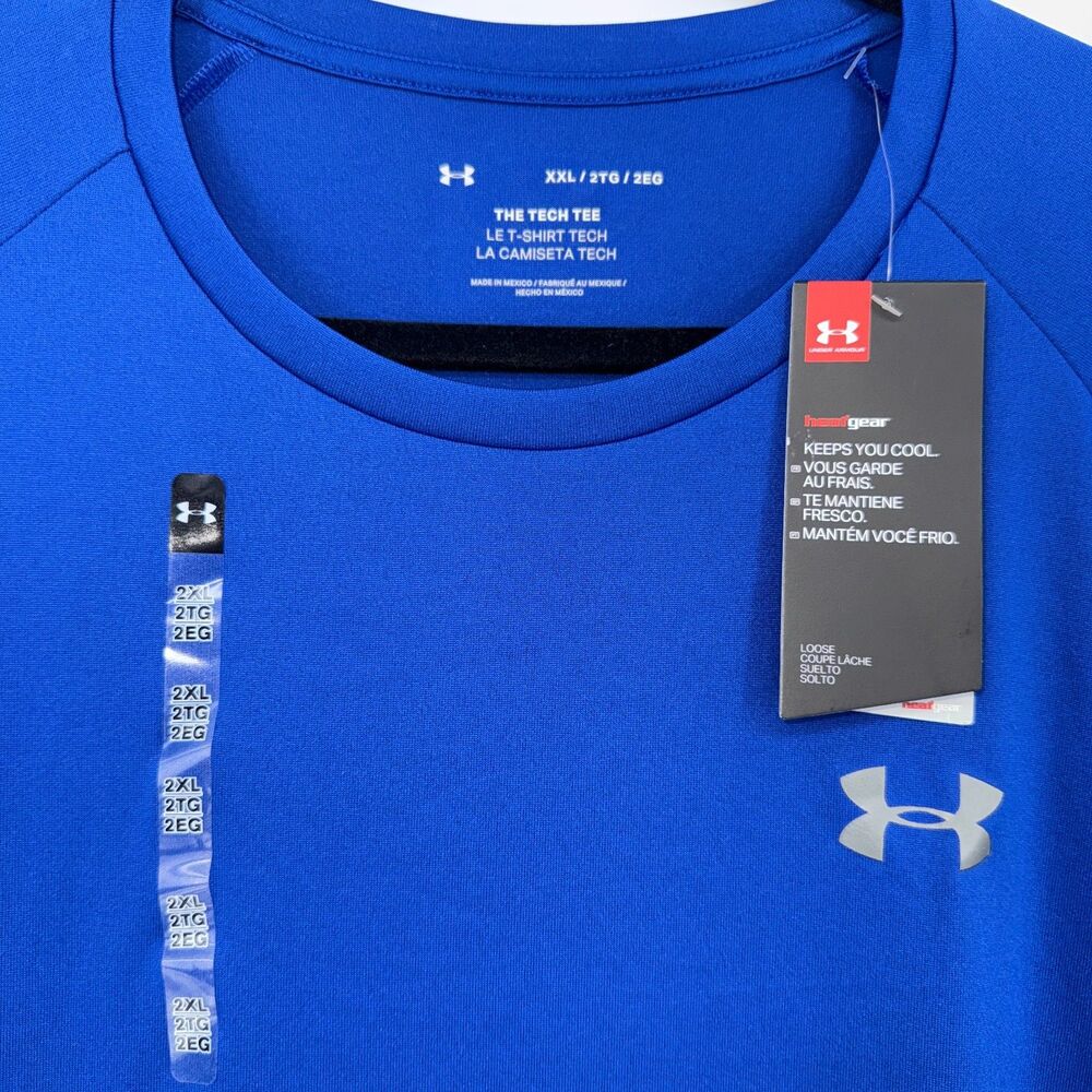 Under Armour Men's Tech 2.0 Short Sleeve T-Shirt Blue XXL Loose Fit NWT - Picture 5 of 5